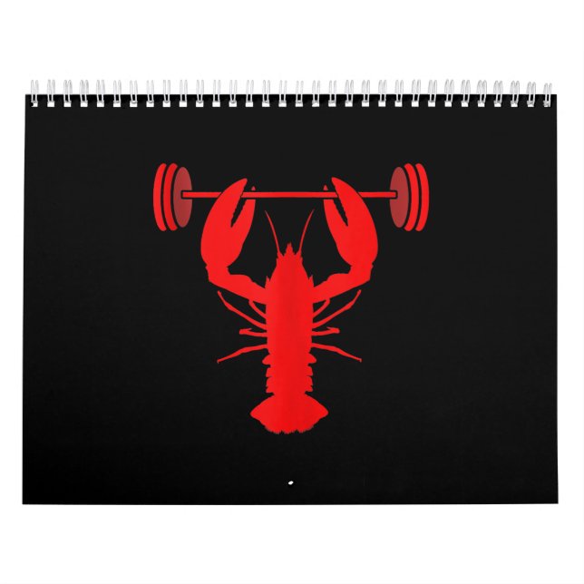 Weightlifting Lobster Bodybuilder At Gym Calendar (Cover)