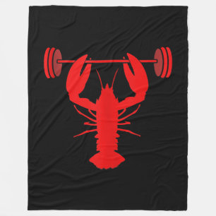 Weightlifting Lobster Bodybuilder At Gym Fleece Blanket