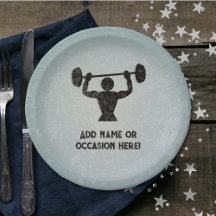 Weightlifting man and your slogan rugged look