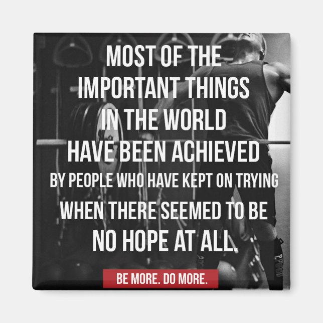 Weightlifting Motivational Words - Workout Magnet (Front)
