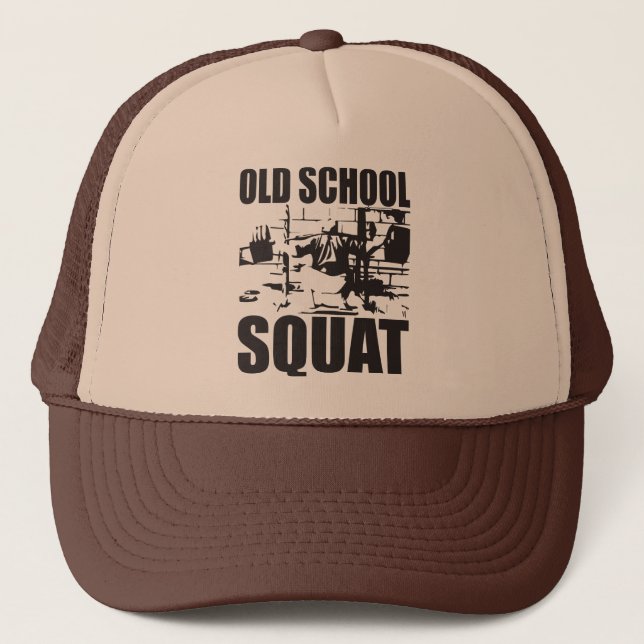 Weightlifting - Old School Squat Trucker Hat (Front)