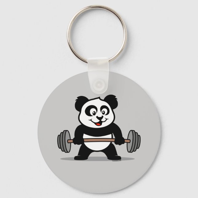 Weightlifting Panda Key Ring (Front)