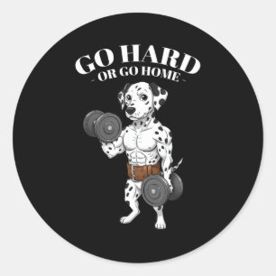 Weightlifting Quotes, Go Hard, Train Hard Bodybuil Classic Round Sticker