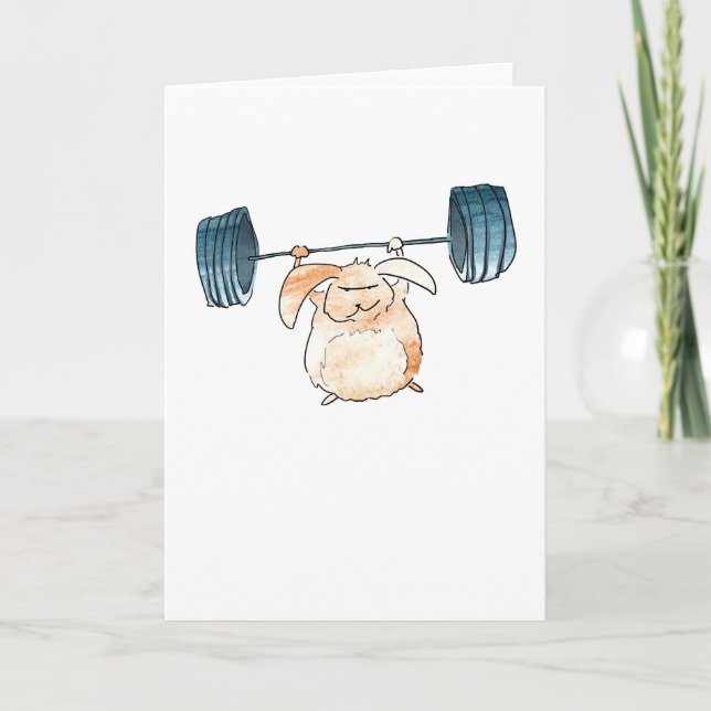 Weightlifting rabbit card (Front)