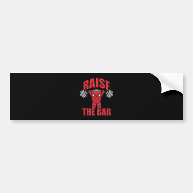 Weightlifting - Raise The Bar - Kawaii Motivation Bumper Sticker (Front)