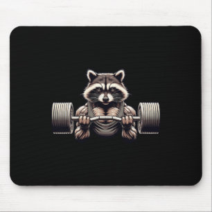 Weightlifting Ripped Racoon Gym Workout Muscled R Mouse Mat
