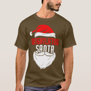 Weightlifting Santa Claus Christmas Holiday Weight T-Shirt