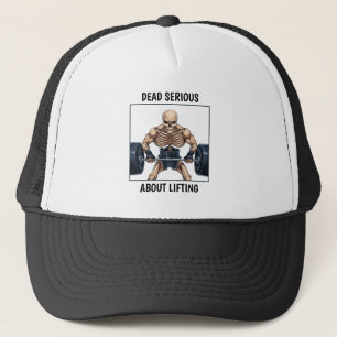 Weightlifting Skeleton Trucker Hat