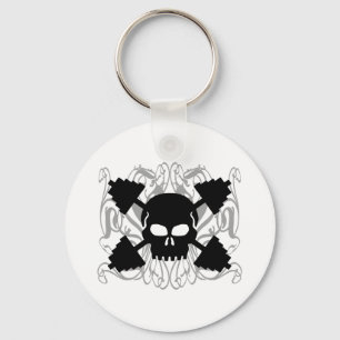 Weightlifting Skull Key Ring