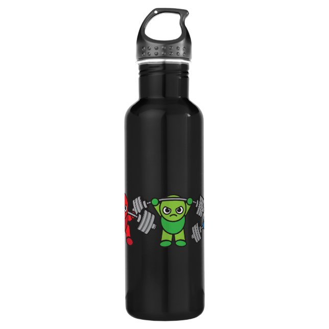 Weightlifting - Squat, Press, Deadlift - Kawaii 710 Ml Water Bottle (Front)