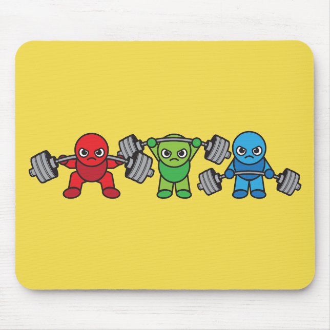 Weightlifting - Squat, Press, Deadlift - Kawaii Mouse Mat (Front)