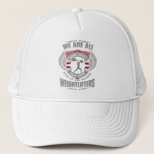 Weightlifting - Step Up - Workout Motivational Trucker Hat (Front)