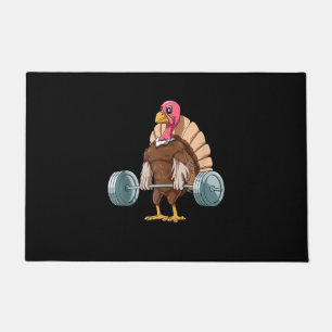 Weightlifting Turkey Deadlifting Thanksgiving Doormat
