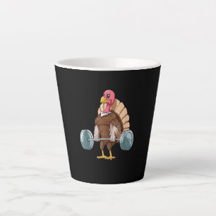 Weightlifting Turkey Deadlifting Thanksgiving Latte Mug