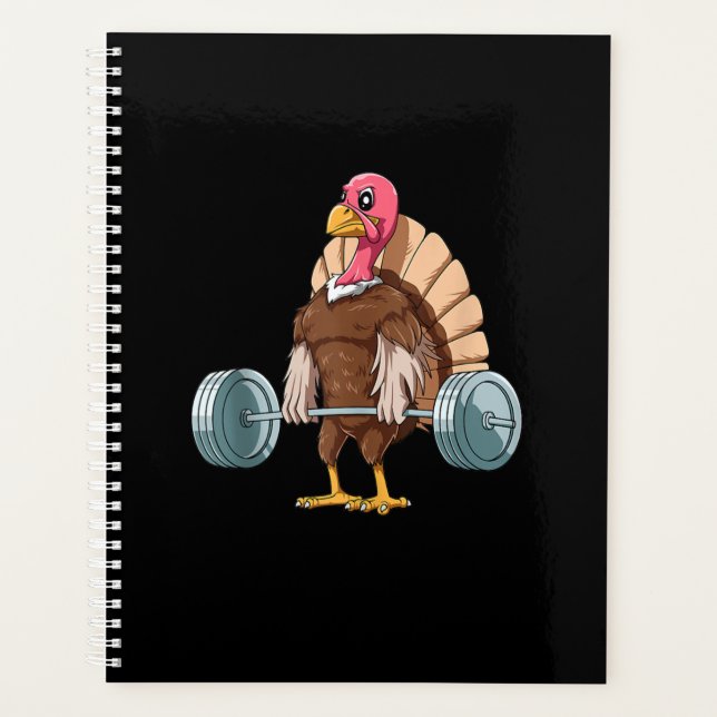 Weightlifting Turkey Deadlifting Thanksgiving Planner (Front)