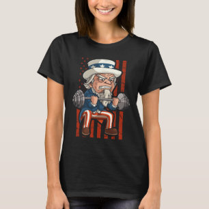 Weightlifting Uncle Sam Patriotic 4th Of July Gym T-Shirt