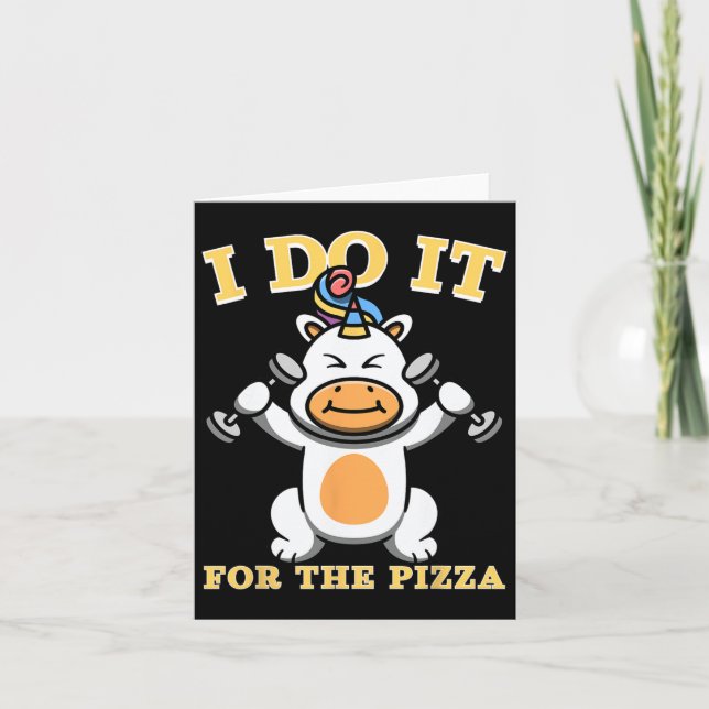 Weightlifting Unicorn Workout Motivation For A Bod Card (Front)