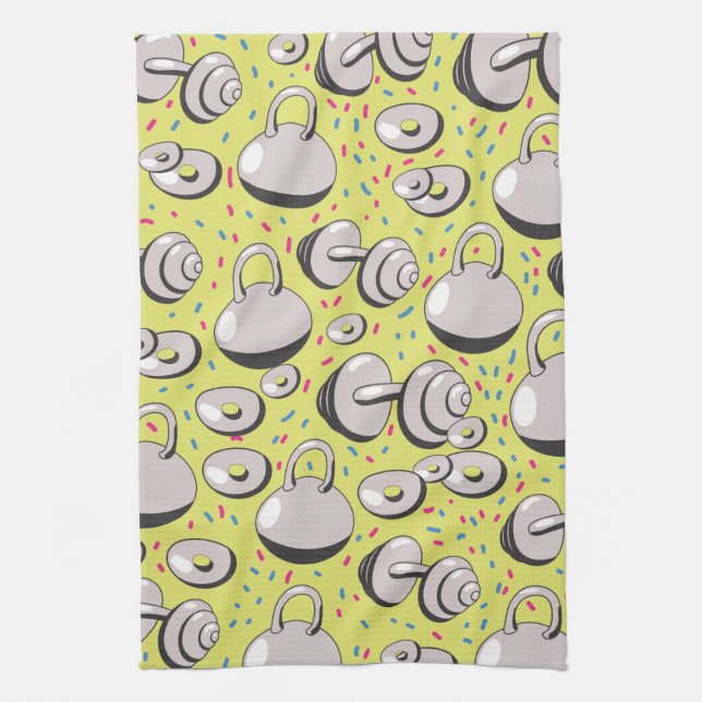 Weights pattern tea towel (Vertical)