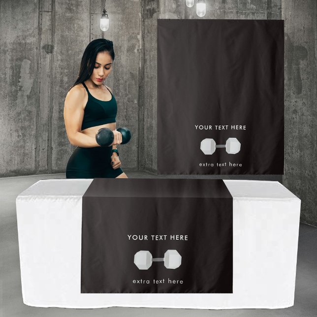 Weights Pop Up Shop Table Runner Sign Business Tapestry (Pop Up Shop Table Runner Sign Business Dumbbell Tapestry)