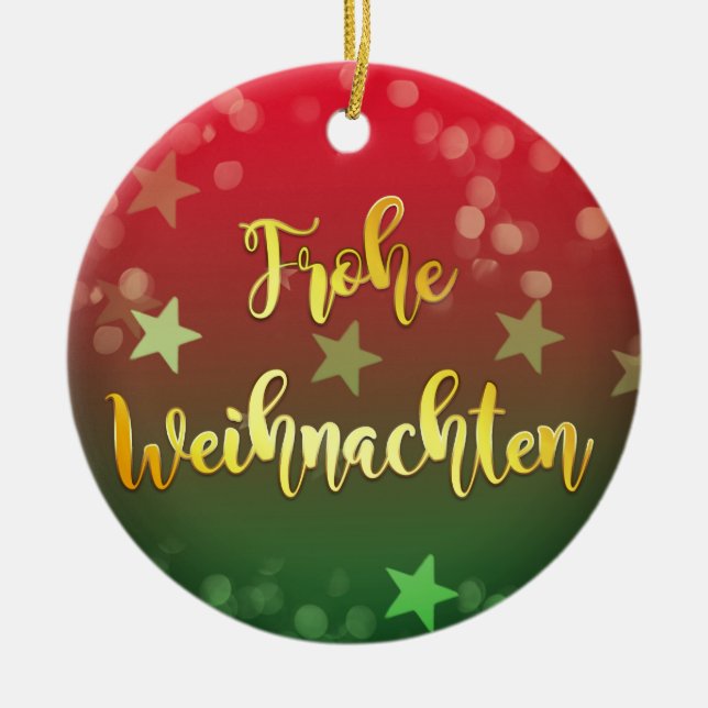 Weihnachten Baumanhänger Keramik Frohe Weihnachten Ceramic Tree Decoration (Front)