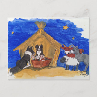 Weihnachten bei Familie Hund Postcard