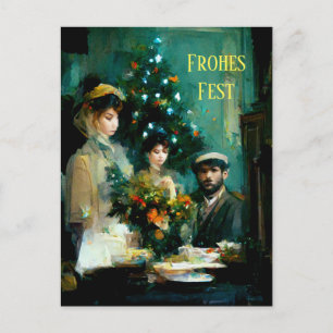 Weihnachten im Familienkreis. Impressionistisch Postcard
