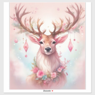 Weihnachten in pink: Rentier mit rosa Weihnachtssc