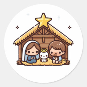 Weihnachten Jesu Geburt Classic Round Sticker