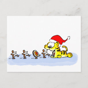 Weihnachten mit Kuscheltiger Postcard
