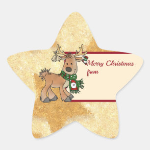 Weihnachten mit Ren Star Sticker