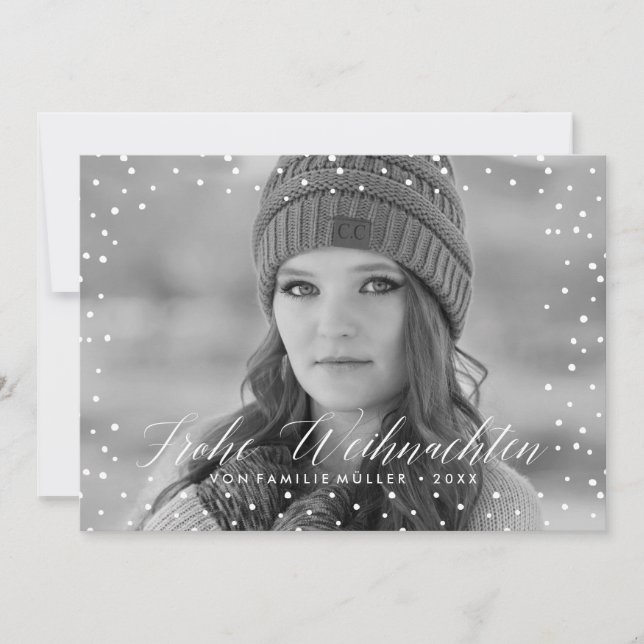 Weihnachten Schnee | Weihnachtskarte Holiday Card (Front)