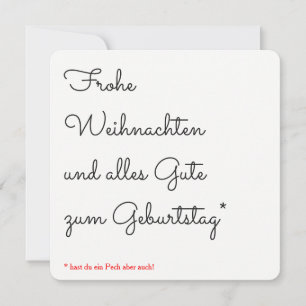 Weihnachten und Geburtstag auf Einmal Grußkarte Holiday Card