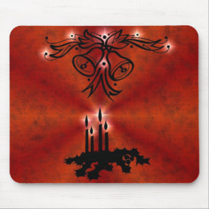 Weihnachts Ornamente mit Sterne auf rot Mouse Mat