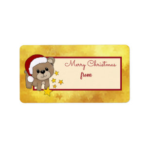 Weihnachtsbär Adressaufkleber Label