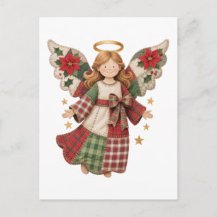Weihnachtsengel mit goldenen Sternen Postcard