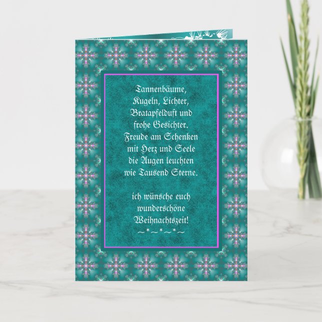 Weihnachtsgedicht Deutsch , Add Your Text Card (Front)