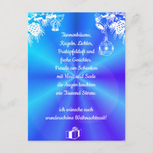 Weihnachtsgedicht Deutsch , Add Your Text Postcard