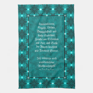Weihnachtsgedicht Deutsch , Add Your Text Tea Towel