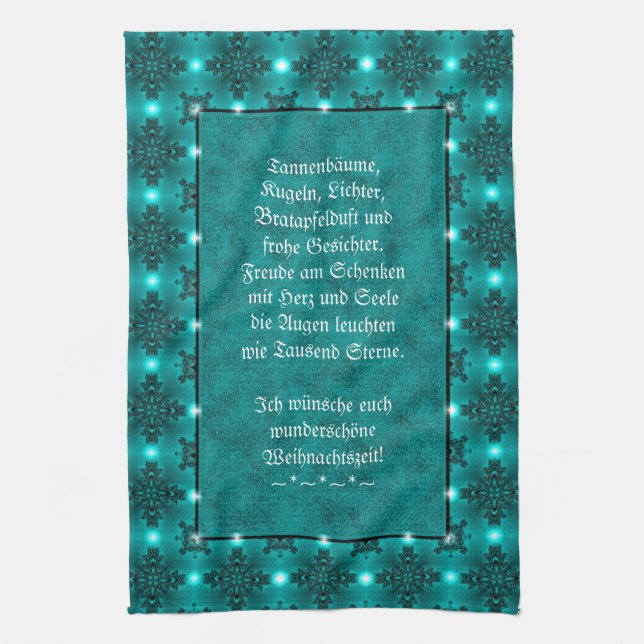 Weihnachtsgedicht Deutsch , Add Your Text Tea Towel (Vertical)
