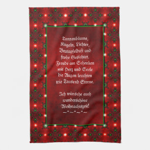 Weihnachtsgedicht Deutsch , Add Your Text Tea Towel