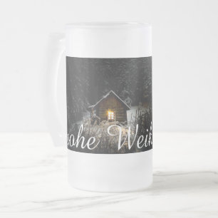 Weihnachtsgrüße mit Hexenhaus Frosted Glass Beer Mug