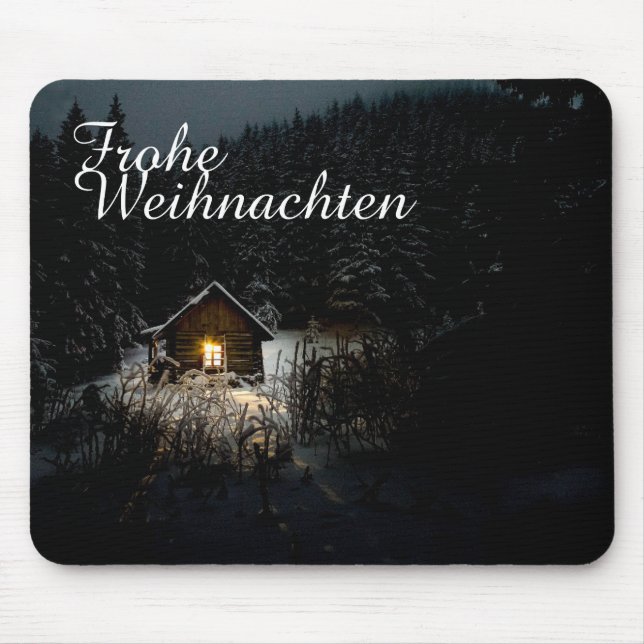 Weihnachtsgrüße mit Hexenhaus Mouse Mat (Front)