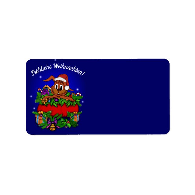 Weihnachtskaninchen , Fröhliche Weihnachten! Label (Front)