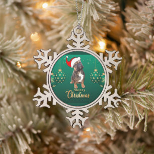 Weihnachtskarte französische Bulldoggen Christmas  Snowflake Pewter Christmas Ornament