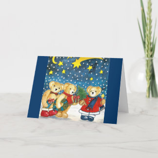 Weihnachtskarte/Innentext "Teddys mit Geschenken" Holiday Card