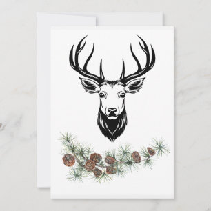 „Weihnachtskarte mit Hirsch - Winterzauber“ Card
