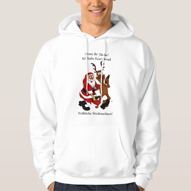Weihnachtsmann mit Elch Hoodie (Front)