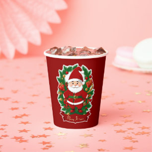 Weihnachtsmann mit Tannenzweigen - Paper Cups