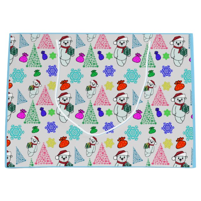 Weihnachtsmotiv mit Bär Large Gift Bag (Front)