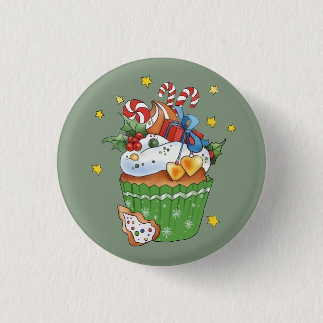 Weihnachtsmuffin  3 cm round badge (Front)